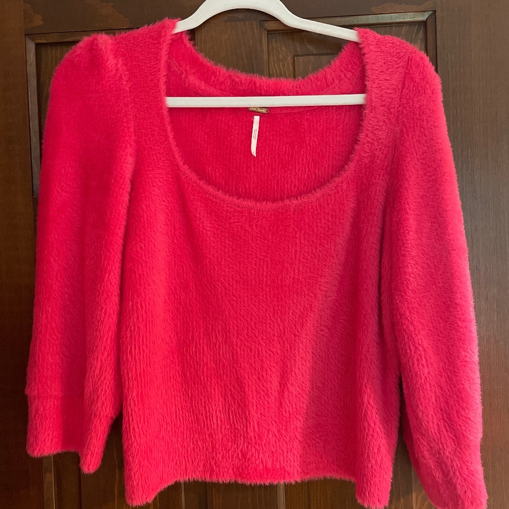 Pink fuzzy sweater